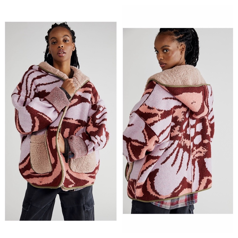 NWOT Free People Winter Chill Reversible Cardi - Picture 2 of 11